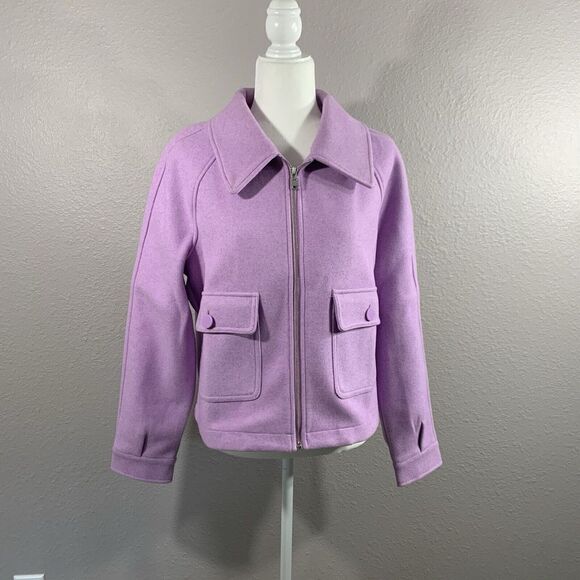 7 For All Mankind Women's Purple Jacket Size M Full Zip Long Sleeve NEW WITH TAG - Picture 1 of 10